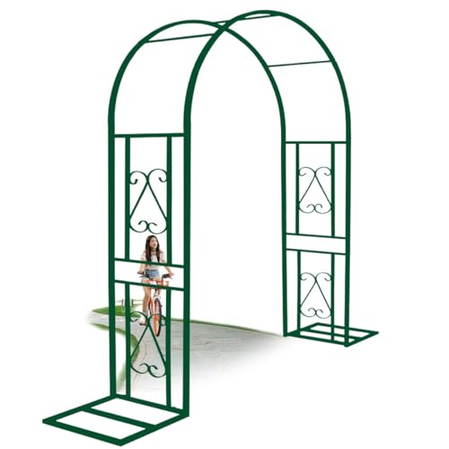 Treillis de jardin en métal vert extérieur hauteurs 2,6m 3m et 3,4m avec base - 2