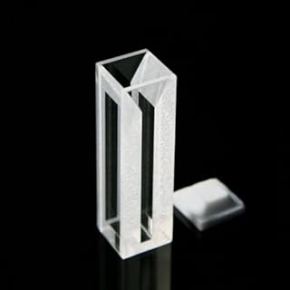 Micro Fluorescence Quartz Cuvette Open top Type with PTFE Cover, 10 mm Light Path, 1.0 ml Volume,Light Width 3mm, 4 Transparent Windows