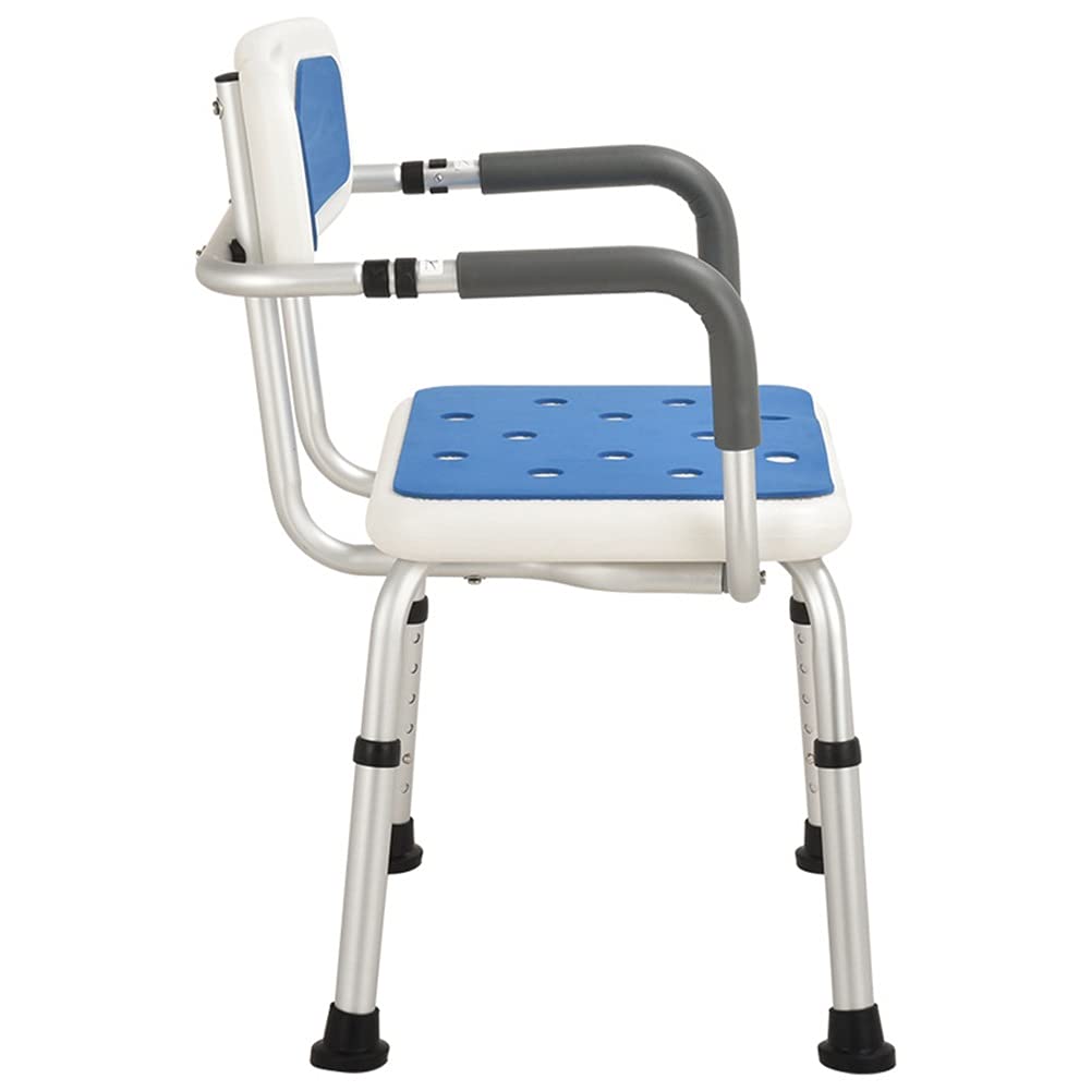 Taburete de Ducha Sillas de Ducha para Personas Mayores, Silla de Ducha para Personas Mayores de Trabajo Pesado con Respaldo, Asistencia de Altura Ajustable, Personas Mayores y Tabu