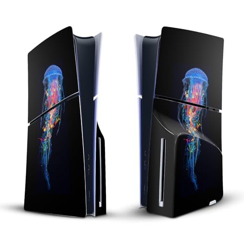 Skin PS5 Slim Disc Vinyle Méduse Protège Coque Contre Poussière