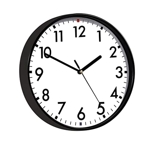 Wall Clock 9 Inch Silent Non-Ticking Battery Operated Modern Round Wall Clocks For Bedroom,Living,Office, Home, Bathroom, Kitchen, School,Room(Black) #TOP2
