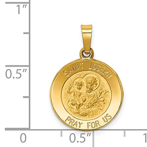 14k Yellow Gold Saint Joseph Medal Necklace Charm Pendant Religious Patron St Fine Jewelry For Women Gifts For Her - Image 4