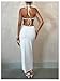 Floerns Women's Cut Out Shell Metal Maxi Dress Sleeveless Halter Tie Backless Party Bodycon Dresses White Medium