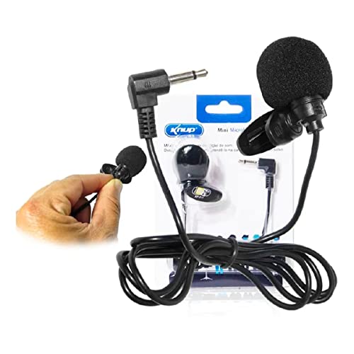 Mini Microfone Condensador de Lapela Profissional Portátil Compacto Universal 3.5mm Plug P2 Clipe De