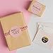 WRAPAHOLIC Handmade Business Gift Sticker - Pink with Gold Foil Sticker for Shopping Small Shop Handmade - 2 x 2 Inch 500 Total Labels