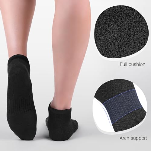 Felicigeely Ankle Athletic Running Socks Low Cut Sports Socks Breathable Cushioned Tab Socks for Men Women 6 Pairs2