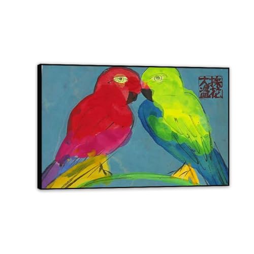 Toile Walasse Ting encadré noir reproduction de haute qualité 30x20cm pour intérieur élégant