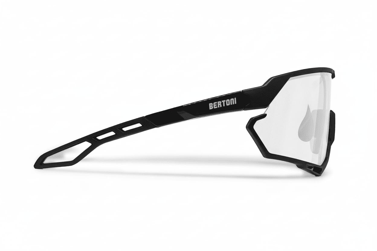 BERTONI Gafas Deportivas Ciclismo MTB Running para Hombre y Mujer en TR90 - Lente Ancha Antivaho 100% Protección UV mod. ALPHA