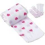 KESYOO Heart Tights for Girls: Pantyhose White Stockings with Dots Seamless Non Slip Leggings for Kids Dance Party Size 8