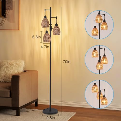 Lumenfox FL-L02 Boho Rattan Floor Lamp thumb #6
