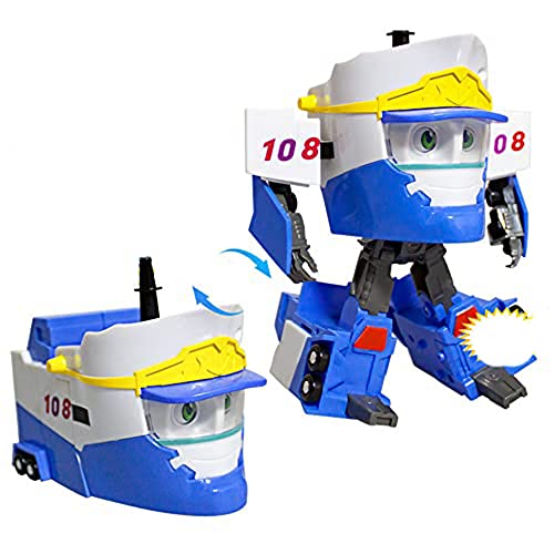 Nebwe 6 Pouces Jouet De Garçon Former Le Surhomme Transformer Le Robot Enfants Déformation Figures Inertie Ensemble De Jeu Mode Robot Et Véhicule Cadeau Créatif Plastique ABS Cadeau De Noël,L11*17cm