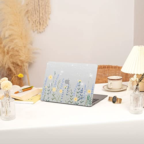 Icasso Compatible With Macbook Air 13 Inch Case 2022, 2021-2018 Release A2337 M1 A2179 A1932 Retina Display, Clear Glitter Plastic Hard Shell Case + Keyboard Cover + Screen Protector, Lavender Glitter #TOP6