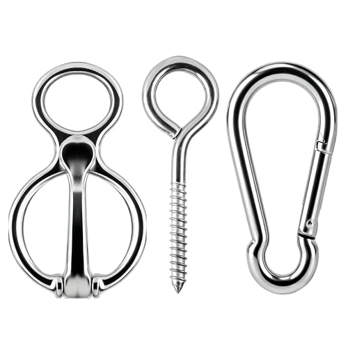 DiDiBirDi Horse Tie Ring, 304 Stainless Steel Tie Ring for Horses for Indoor and Outdoor Horse Trailers with Enlarged and Thickened Clip (3 Pack)