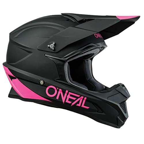 O'neal 1 Srs Solid Offroad Womens Motocross Helmet With Goggle Combo (Black/Pink, Large) #TOP2