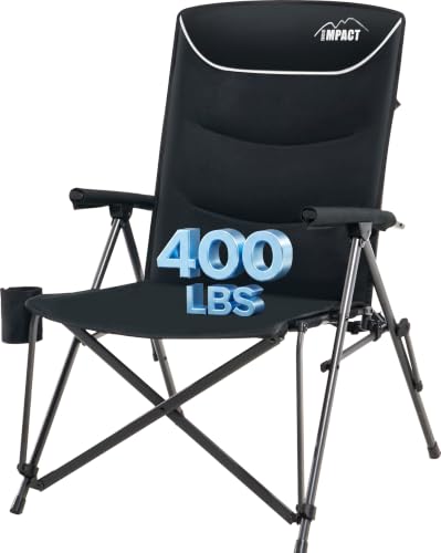 Silla de camping plegable de respaldo alto oversized, 400 libras