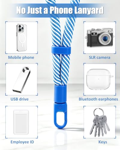 Image of VVAAGG Phone Lanyard, Phone Wrist Strap for Case, Hand Wrist Strap 2 Pack | Adjustable Cell Phone Lanyard, Self-Locking 2-Color Braided Phone Strap, Anti-Lost Wristlet Lanyard with Tether Tabs