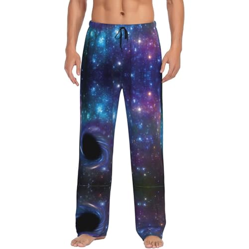 Pantalon de pyjama imprimé galaxie avec tissu léger et fluide