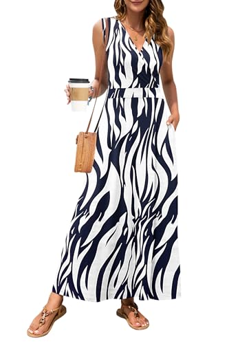 Image of MISFAY Women Maxi Dress Sleeveless Wrap V Neck Summer Boho Casual