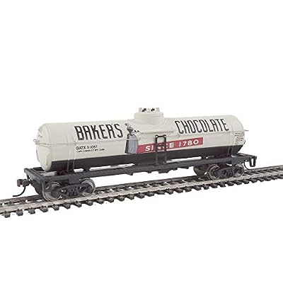 Walthers Trainline 40' Tank Car-Ready to Run-Baker's Chocolate GATX #31057 (White, Black, red) 931-1615 HO Scale Model Railroad - Freight Model