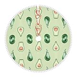 Jupe de sapin de Noël à motif avocat - Complément parfait pour les décorations de Noël, jupe de sapin de Noël en peluche idéale