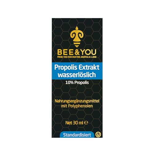 BEE&YOU Propolis Tinktur Tropfen, Extrakt wasserlöslich 10% (30 ml), ohne...