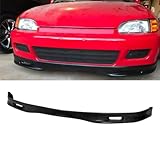 Front Bumper Lip Spoiler Unpainted Black Compatible with 1992 1993 1994 1995 H0nda Civic EG Coupe Hatchback Spoon Style PU