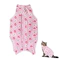 NiCola Cat Professional Recovery Suit for Abdominal Wounds or Skin Diseases, E-Collar Alternative for Cats, After Surgery Wear, Kittens Physiological Clothes (Pink, L)
