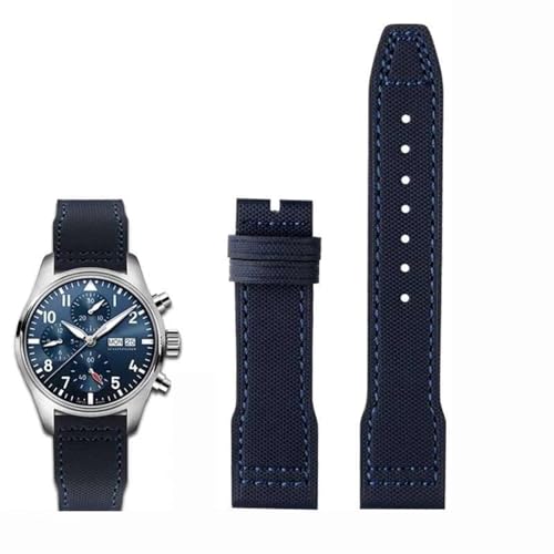 Bracelet montre IWC cuir vache nylon boucle pliable 20 mm 21 mm pour homme