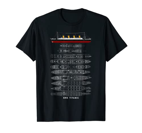Titanic Ship Section Plan Atlantic Ocean Cruise Voyage 1912 T-Shirt