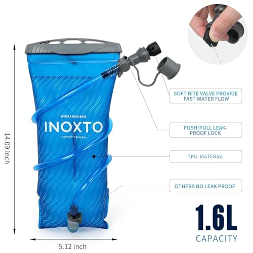 Image of INOXTO Running Hydration Vest Backpack,Lightweight Insulated Pack with 1.5L Water Bladder Bag Daypack for Hiking Trail Running Cycling Race Marathon for Women Men