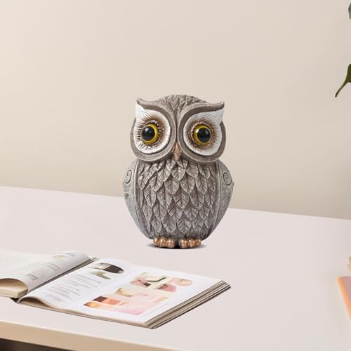 Estatua Búho Marrón para Decoración del Hogar miniatura 6