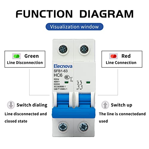 Sfb1-63Hc 2P Miniature Circuit Breakers Din-Rail Mounted Mcb Ac 50/60Hz Current Of 6Amp Voltage 400V Overload, Thermal Magnetic Trip Short-Circuit Protection Of Lighting #TOP3