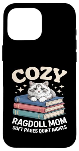 Cozy Book Lover Ragdoll Mom �\�t�g�y�[�W �Â��Ȗ� �X�}�z�P�[�X iPhone 16 Pro Max �p