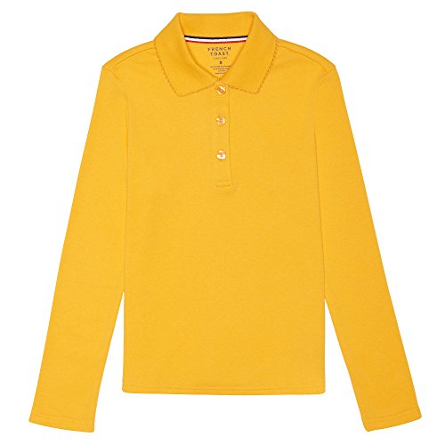 Image of French Toast Girls Plus Size' Uniform Long Sleeve Polo with Picot Collar (Standard & Plus)