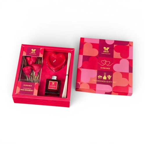 IRIS Bundle of Love – Gift Set with Candle, Roses & Reeds Diffuse...