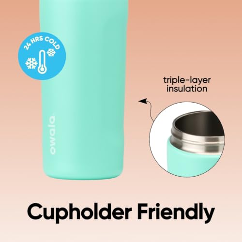 Image of Owala Kids FreeSip Insulated Stainless Steel Water Bottle with Straw, BPA-Free Sports Water Bottle, Great for Travel, 16 oz, Mint Chocolate