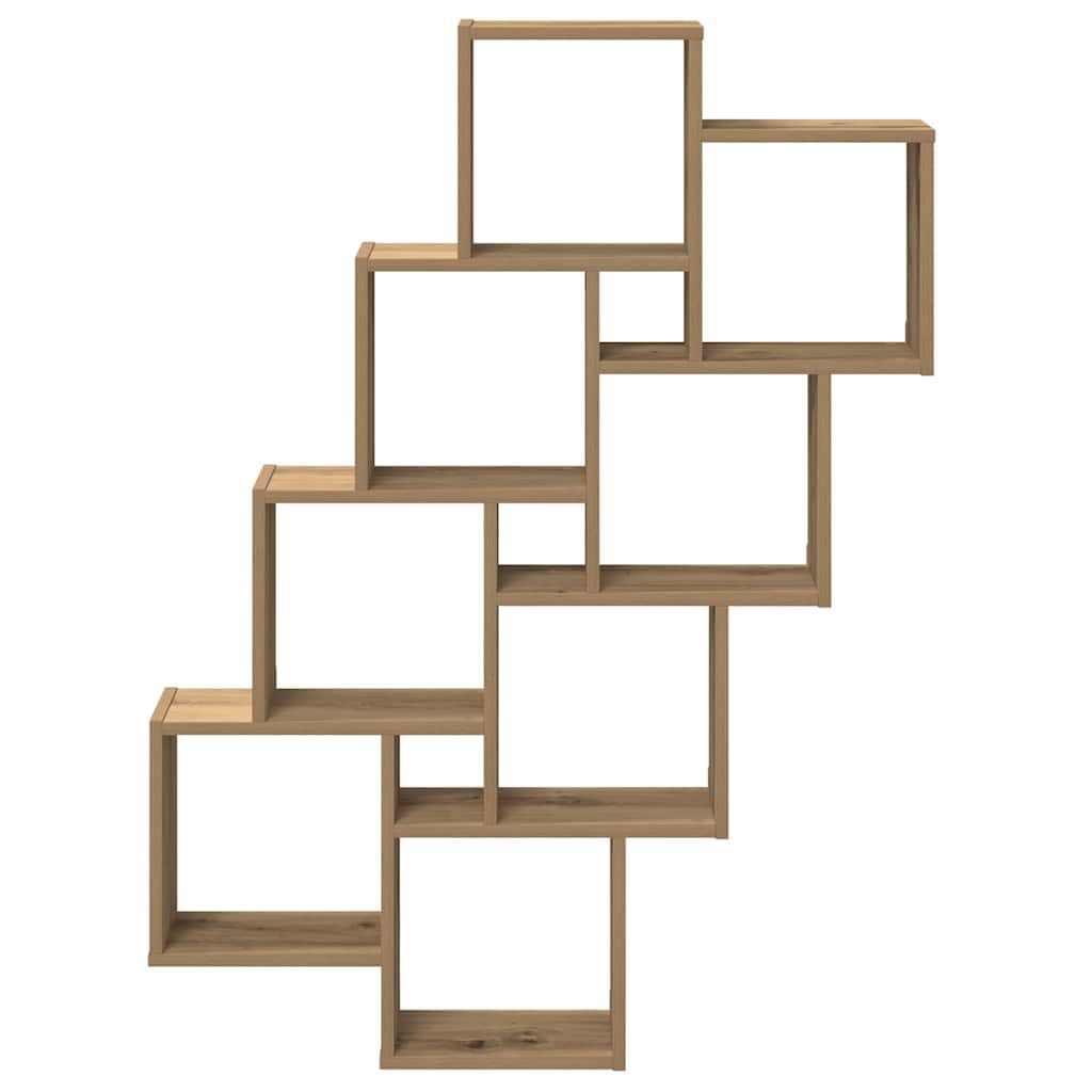 Étagère murale en forme de cube chêne artisanal 90x15x119,5 cm