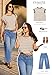 EVALESS Spring Tops for Women 2025 Round Neck Short Sleeve Oversized T Shirts Ladies Trendy Striped Loose Fit Cute Tee Casual Going Out Knit Tops Blouses Summer Fashion Clothes Khaki X-Large