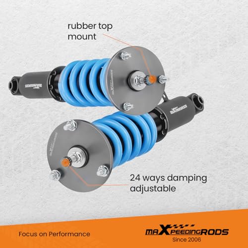 maXpeedingrods Coilover for Toyota Supra 1987-1992, 24 Levels Damper Adjustable Coilovers Suspension Kit Strut, Height Adjustable Shock Absorber Struts, T6 Upgraded Lowering Kits, Blue by maXpeedingrods - Image 7
