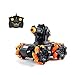NAMFZX Gesture Sensing RC Tank 2.4G La voiture télécommandée d'escalade pulvérisable peut lancer des bombes à eau Cool Lighting Jouets électriques Véhicule avec deux batteries rechargeables (Orange, V