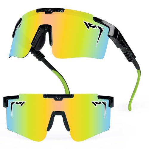 AEVIXC 2-Sizes Kids Youth Baseball Sunglasses Men Women Vipers Sunglasses Softball Boys Girls True Polarization & UV Protection (Night Game Pulse)