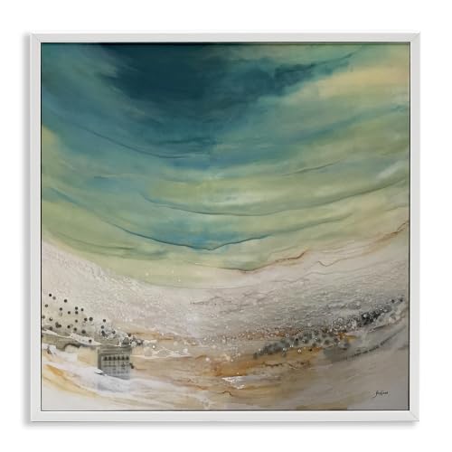 Abstract Coastal Beach Landscape, 24 x 24 Inch Framed Giclée Print