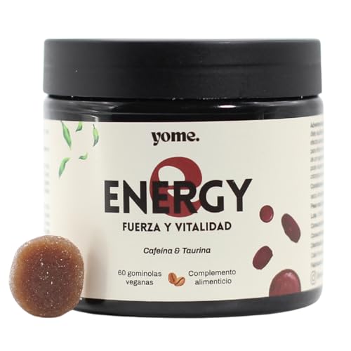 Gominolas de Cafeina y Taurina, Energia – 60 Gominolas Veganas – Mejora la Concentración, Favorece el Rendimiento Físico y Mental – Sabor natural Cafe - Sin Azucar