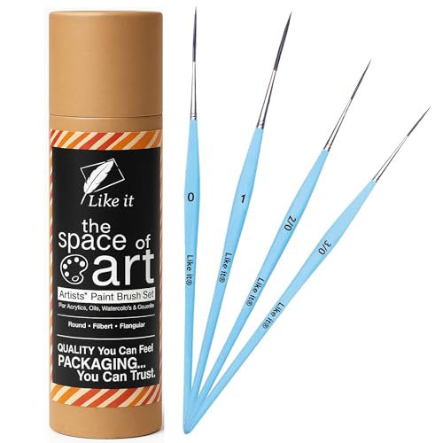 Image of Like it Long Liner /Detailing Paint Pointed Rigger Script Brushes Range Size: 000, Size: 00, Size: 0, Size: 1 (Blue Long Liner)