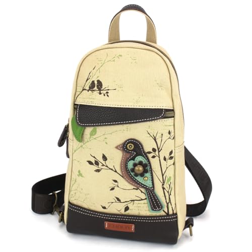 Image of CHALA Canvas Sling Bag Women RFID Protected Canvas Crossbody Backpack with Adjustable Strap