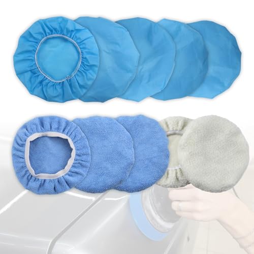 Kit 7 Bonnets Polissage Voiture 230-250 Mm - Microfibre Douce - Pour Cirage Et Lustrage