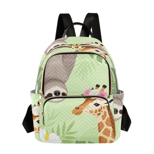 Sac à dos léger Wudan S-M Girafe Paresseux Lily Fleurs pour sortir