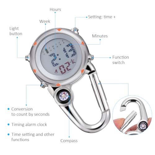 Montre d'infirmière avec alarme date et affichage phosphorescent - 4