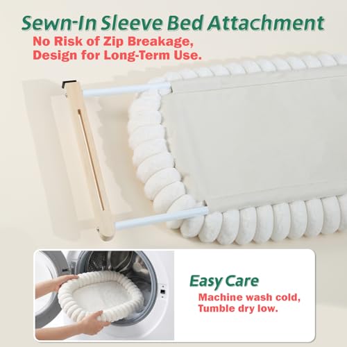 Image of Zakkart SnugCloud Cat Window Perch with 4-Sided Bolster - Large Cat Hammock for Window Sill - Solid Hardwood & Metal Frame - Window Seat for Pets (Natural Color Wood w /Gray Bed, Large)