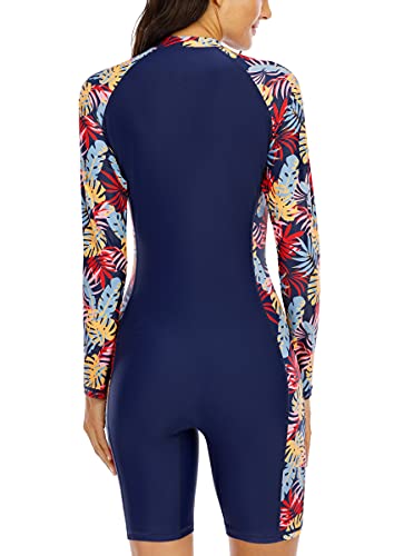 Halcurt Women Uv Protection Rashguard Long Sleeve Spf Zip Athletic Swimsuits L #TOP4